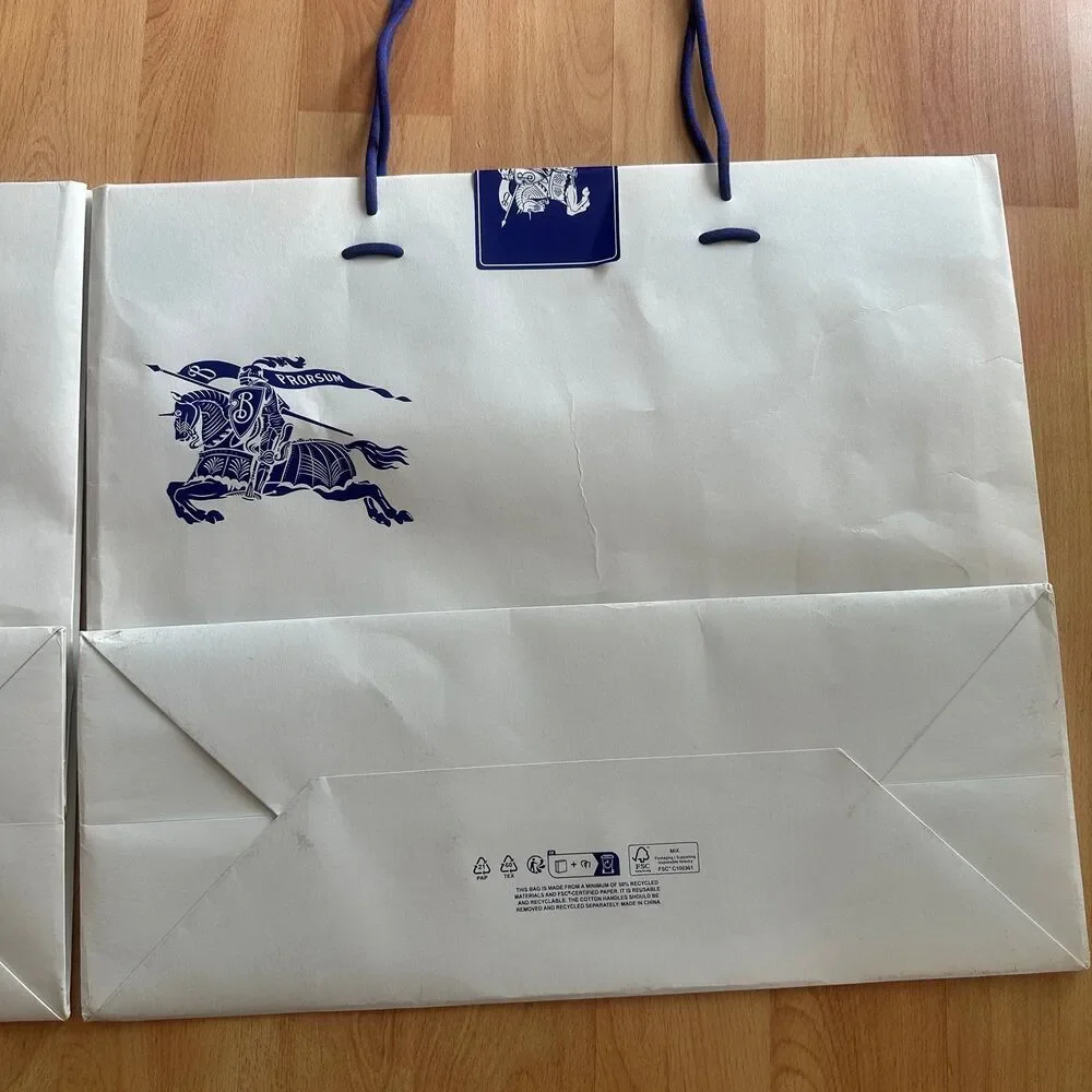 Burberry Paper Shopping Gift Bag Bundle - x2 X large 21.25
